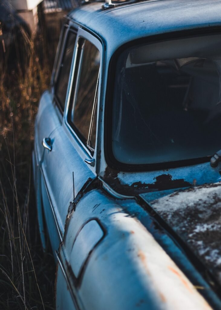 old, old ford, ford, car wallpapers, abandoned, car, trash, junk, blue, destroyed